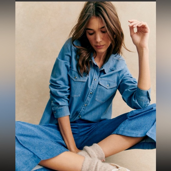 SÉZANE SERVANNE SHIRT Denim size 36(US 4) TTS - Picture 3 of 6